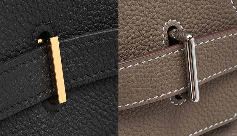 Comparison of the pontet details on Hermes HAC and Birkin bags