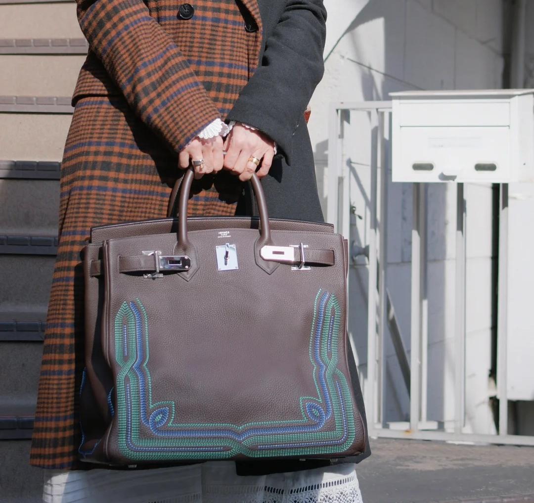 Hermes HAC Western 40 bag with colorful neon accents.