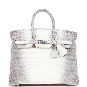 Himalayan Birkin bag in white crocodile leather