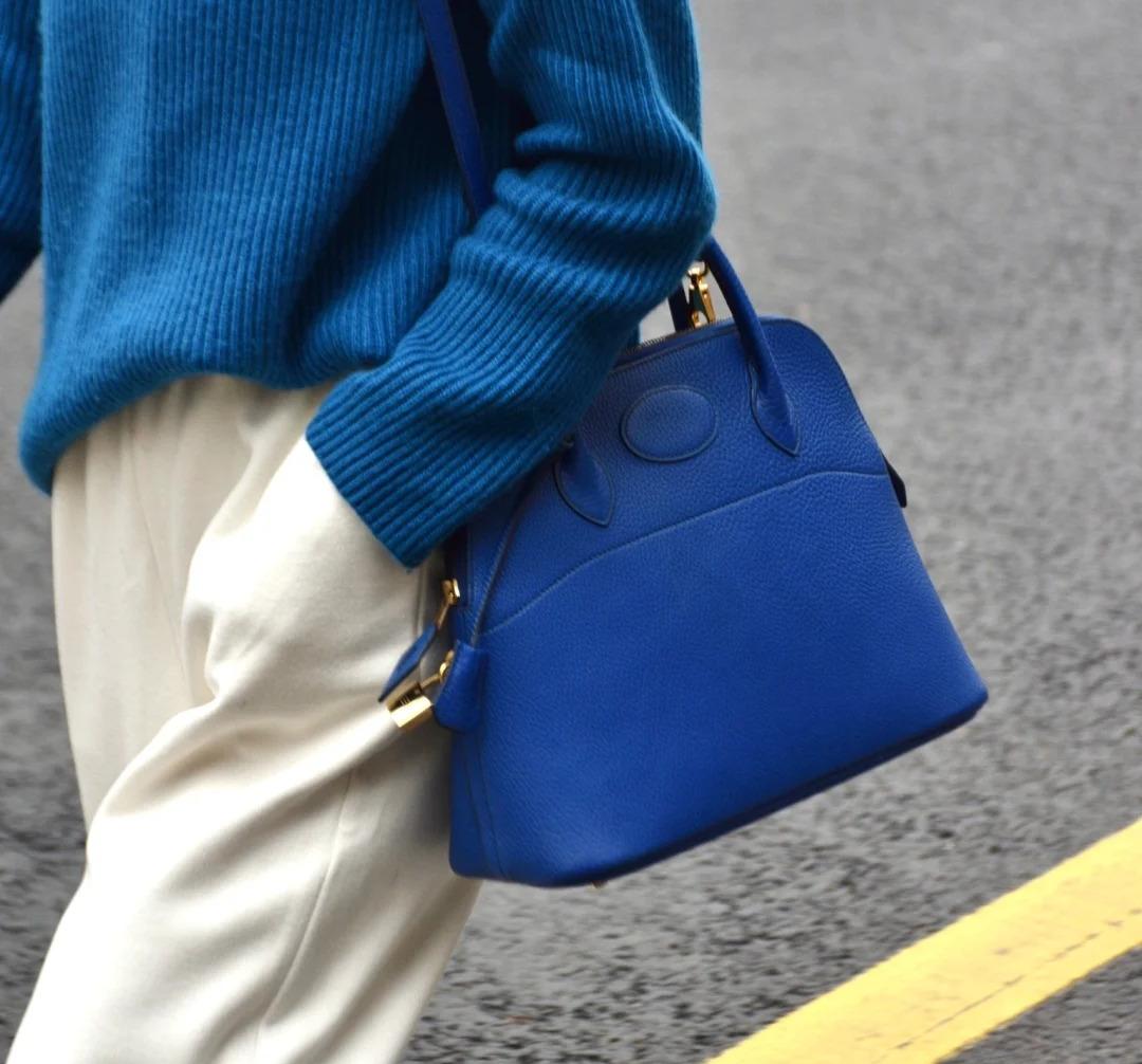 Hermès Bolide bag in blue leather