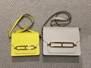 Mini Roulis and Roulis 23 Hermes bag size comparison