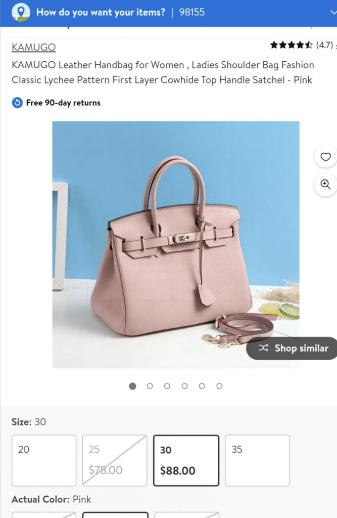 walmart hermes birkin dupe pink bag styled with gold hardware and detachable strap